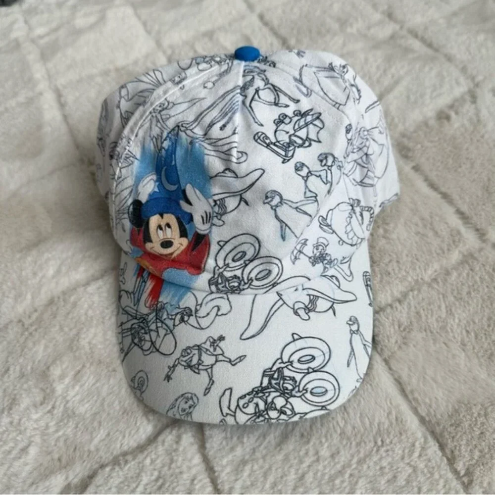 Disney | Blue and White Ink & Paint Sorcerer Mickey Baseball Cap | Size Youth